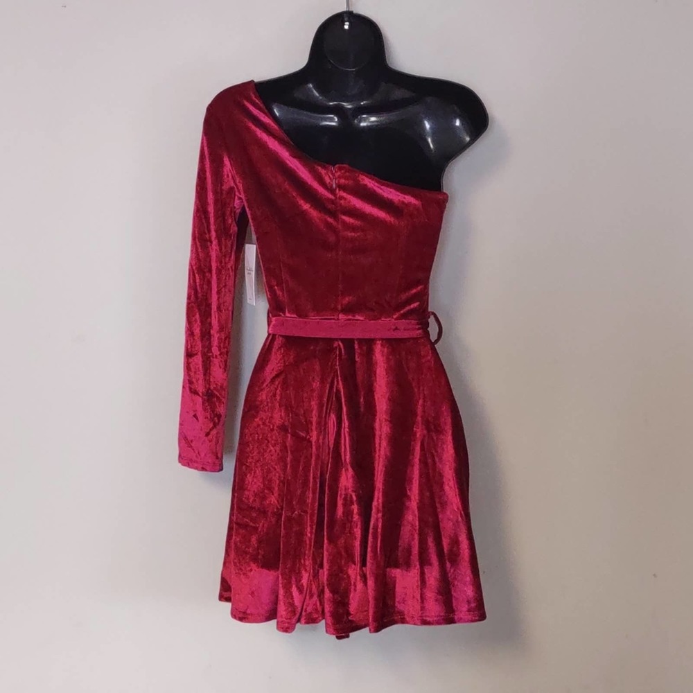 Kalani Hilliker / Alyce Paris One Shoulder Cranberry Short Dress Small - Picture 4 of 10